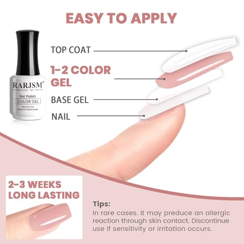 RARJSM Nude Sheer Jelly Gel Nail Polish - Neutral Mauve Pink (15ml)
