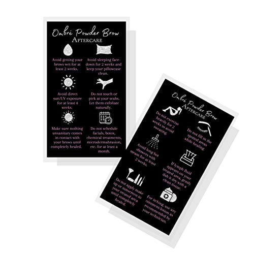 Ombre Powder Brow Aftercare Cards 50 Pack