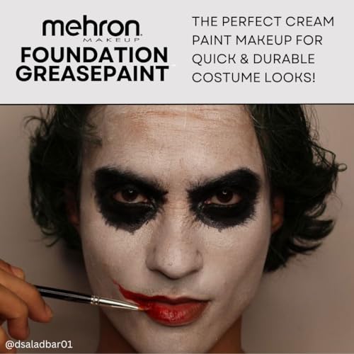 Mehron Greasepaint Foundation Makeup Black 1.25 oz