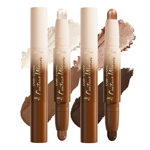 Dual Ended Contour Stick Set - 2Pc Waterproof Concealer & Highlighter