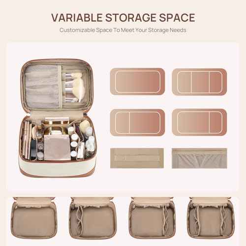 Telena Large Makeup Bag, Travel Toiletry Bag for Women, Vegan Leather Makeup Organizer Case Cosmetic Bag for Travel Essentials