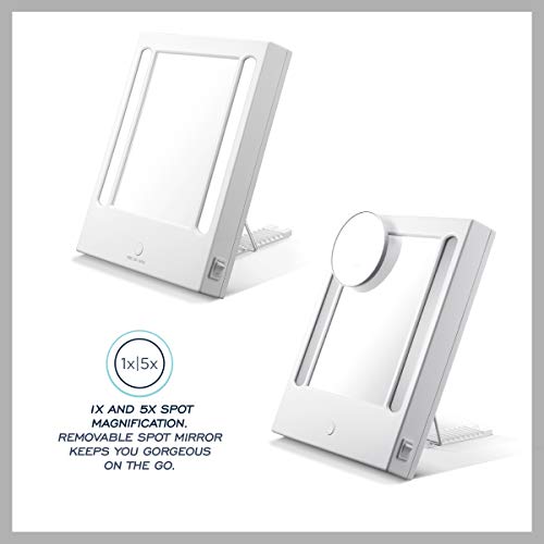 Conair Lighted Makeup Mirror, LED Vanity Mirror, 1X/5X Magnifying Mirror, Corded in Glossy White
