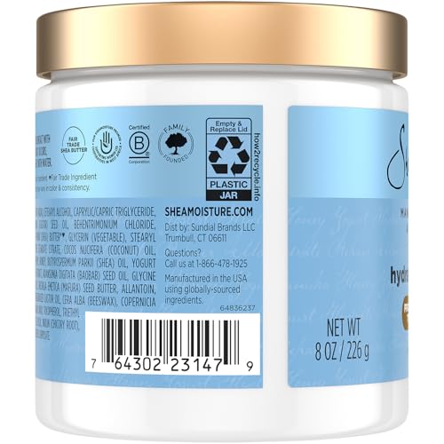 SheaMoisture Hair Mask 2-Pack, Manuka Honey & Yogurt Hydrate & Repair Protein Power Treatment, Deep Conditioner for Dry, Damaged Hair, 8 Oz Ea