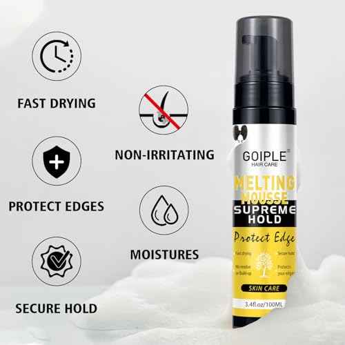 Lace Melting and Holding Mousse Glue-Less Hair Adhesive for Wigs, Wig Glue Lace Melting Spray Lace Melt Mousse for Closure Wigs Extensions, Wig Melting Mousse Supreme Hold for Wig Hair Wig Install Kit
