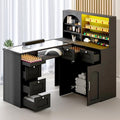 HolaiNail L-Shaped Manicure Table w/ LED Display & USB Ports