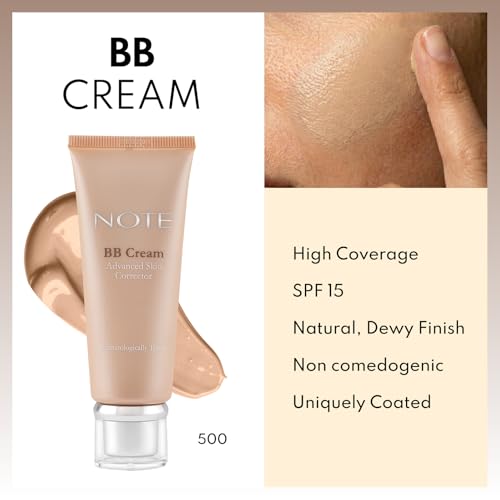 NOTE BB Cream SPF 15 - Tinted Beauty Balm Cream with Vitamin E - Hydrating Foundation Makeup for Lasting Natural Finish - 500-1 oz