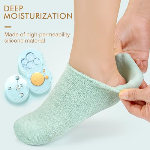 MoyRetty Medium Moisturizing Silicone Gel Socks for Dry Cracked Feet 8.66 Inch