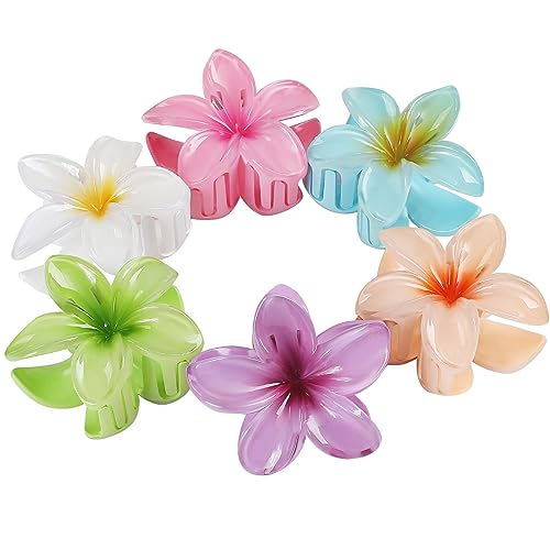Flower Hair Clips for Women 6 Pack Hawaiian Claw Clips