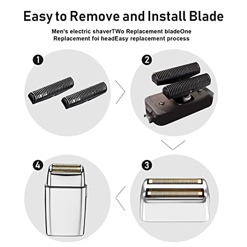 Shaver Replacement Foil and Cutters compatible with BaBylissPRO Barberology Double FXFS2 (Silver)