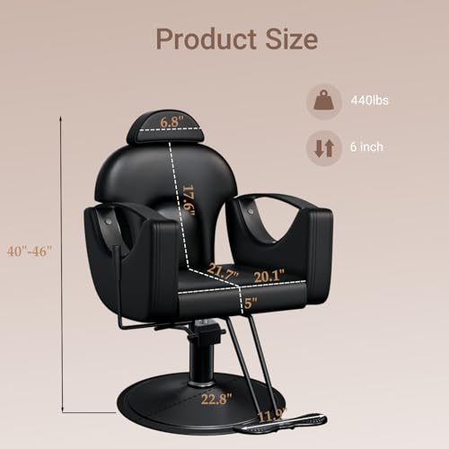 Professional Hydraulic Barber Chair with Reclining Back