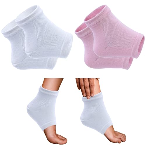 Moisturizing Heel Socks for Dry Cracked Feet - 2 Pairs