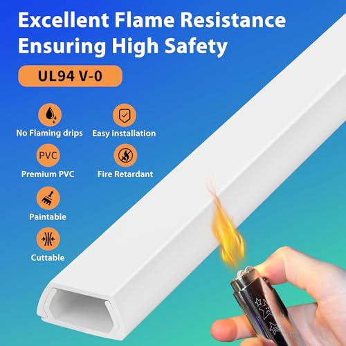 Wall Cable Hider Kit, 116in Paintable Cord Cover
