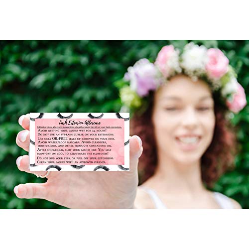 Lash Extension Aftercare Cards | 100 Pack | 3.5x2 inches