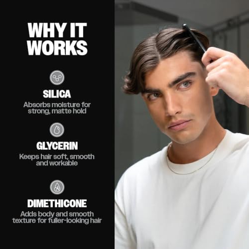 Slick Gorilla Hair Styling Powder Gift Set for Men with Comb - Matte Finish, 0.70 oz