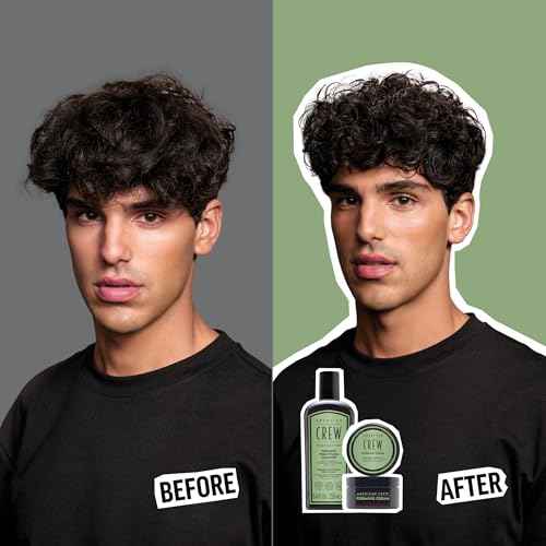 AMERICAN CREW Men's Pre-Styler Forming Shampoo for Textured & Curly Hair, Anti-Frizz & Curl Defining, With Jojoba Oil, Vegan, 8.5 fl oz