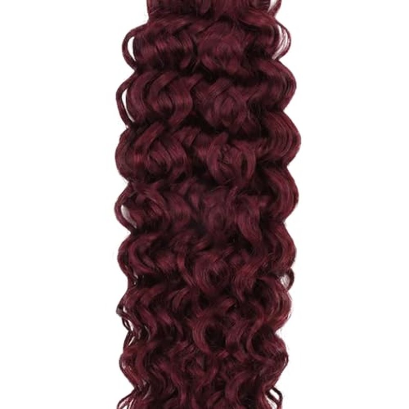#99J Burgundy Water Wave Human Hair Bundles - 32 Inch, 3 Pack
