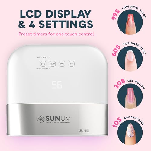 SUNUV SUN3 UV LED Nail Lamp for Gel Nails - 39 Beads, 4 Timers