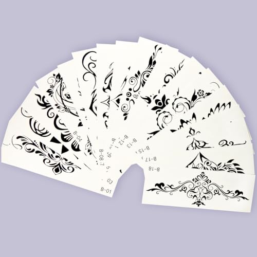 ELANE 19 Sheets Temporary Tattoo Stickers for Women Men