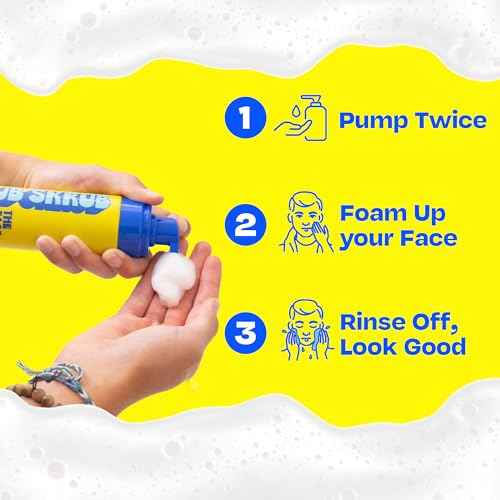 JB SKRUB The Face Wash - Gentle Facial Cleanser for Kids, Tween and Teen Boys - Fragrance-Free Foaming Face Wash with Aloe Vera & Chia Seed for Sensitive Skin - 5 Fl. Oz