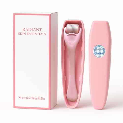 540 Stainless Steel Micropoint Derma Roller ? Microneedling Roller for Face, Scalp & Beard ? Skin Care Tool for Collagen Boost, Wrinkles & Hair Growth ? Storage Case Included (Matte Baby Pink)