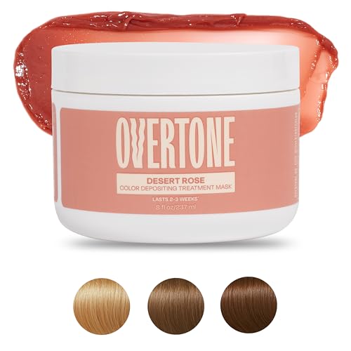 oVertone Rose Gold Color Depositing Hair Mask 8 oz - Vibrant Semi-Permanent Hair Treatment