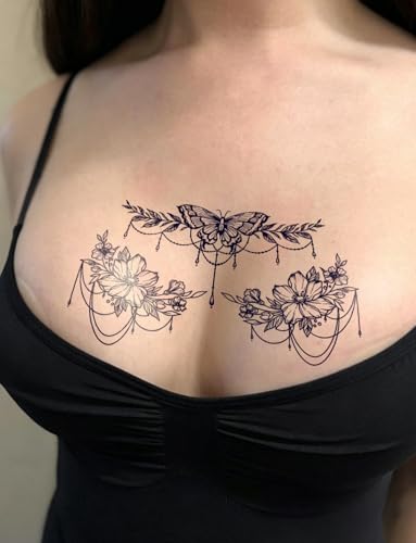 Semi-Permanent Floral Temporary Tattoos - Waterproof, 2 Pack