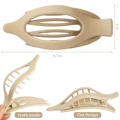 Flat Lay Down Claw Clips 6 Pack - Hair Accessories for Women