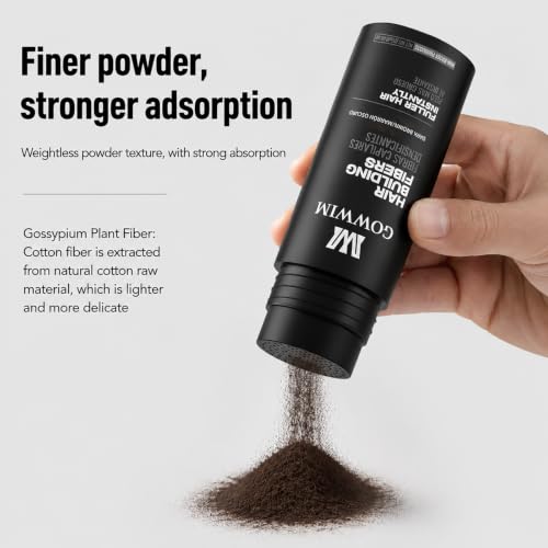 Gowwim Light Brown Hair Fibers 0.88oz Instant Thickening Powder for Thinning Hair