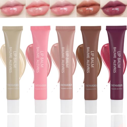5-Color Butter Tinted Lip Balm Set - Moisturizing Lip Gloss