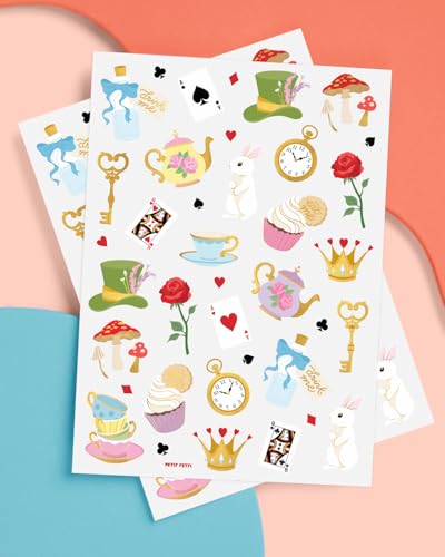 Tea Party Temporary Tattoos - 52 Gold Foil Designs