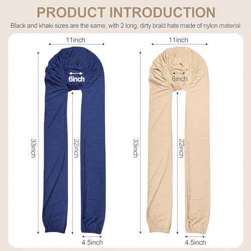 Samurai Hair Wrap for Braids, 2-Pack Sleep Bonnet