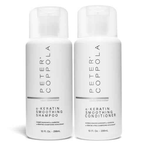 Peter Coppola a-Keratin Smoothing Shampoo & Conditioner Set - Smooths Thick Coarse Hair - Infused With Argan Oil, Avocado Oil And Hydrolyzed Keratin Transforms Frizz Into Shiny & Healthy Hair (10 oz)