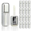 COSIDEA 16pcs Silver 5ml Square big wand lip gloss tubes for DIY lipgloss containers tubes with large doe foot applicator