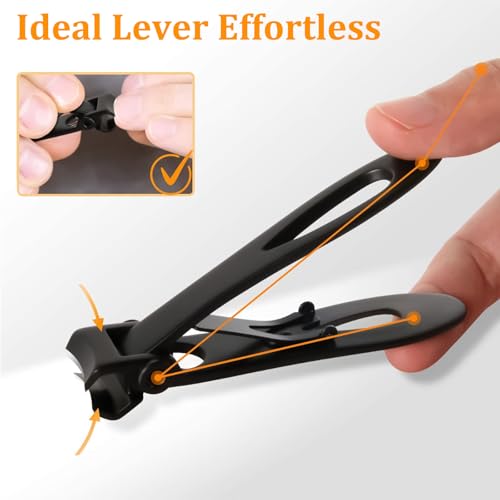 Thick Nail Clippers 15mm Wide Jaw Nail Cutter for Thick Toenail Stainless Steel Heavy Duty Toenail Clippers with Curved Blades Large Toenail Clippers for Men Seniors Elderly