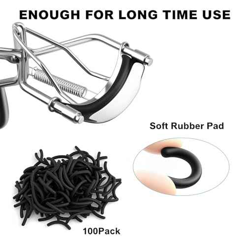30Pack Compatible with elf Eyelash Curler Refills,Silicone Rubber Eyelash Curler Pads Compatible with elf Eye Lash Curlers,Black.