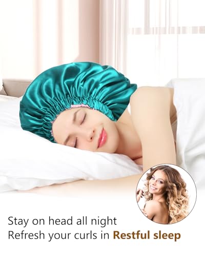 Mikimini Extra Large Reversible Satin Bonnet for Curly Hair