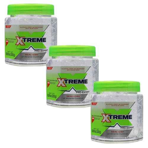Xtreme Professional Hair Styling Gel, Clear, 10X Control Fixation Level, 8.81 oz, 3 Pack
