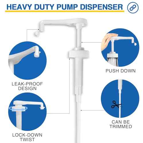 2 Pack Leak Proof Gallon Jug Pump Dispenser, 38-400 Pump for Gallon Jug - Lotion Gallon Shampoo Pump Top Replacement, 7.5cc Per Pump Fits 1 Gallon Bottle 64oz 128oz Shampoo Laundry Containers