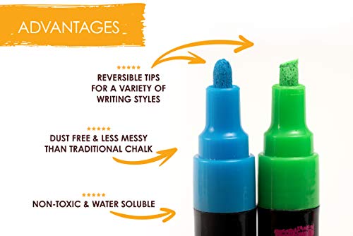 Bandle B. Liquid Chalk Markers - 8 Erasable Vibrant Colors