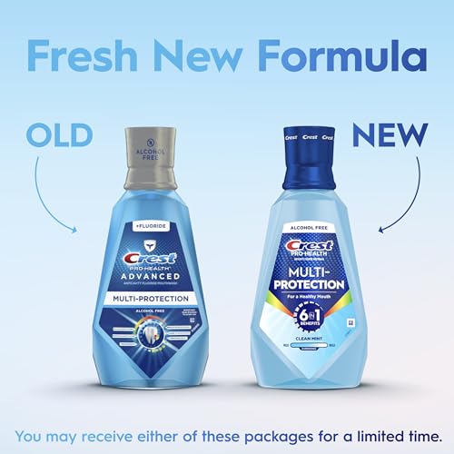 Crest Pro-Health Mouthwash 1L, 2 Pack, Alcohol-Free Cavity Protection