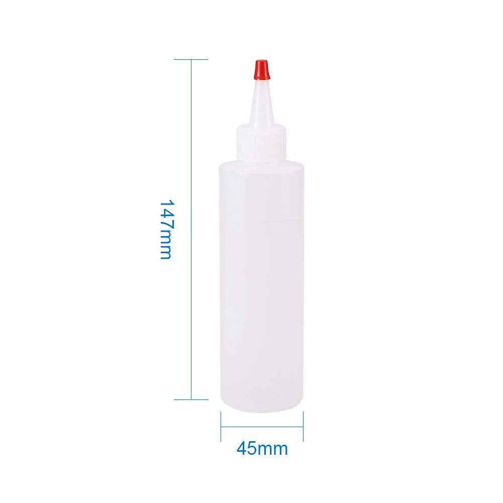 Teensery 8 Pcs 6oz Plastic Squeeze Bottles with Red Tip Caps Multi Purpose Bottles for DIY Crafts Art Glue