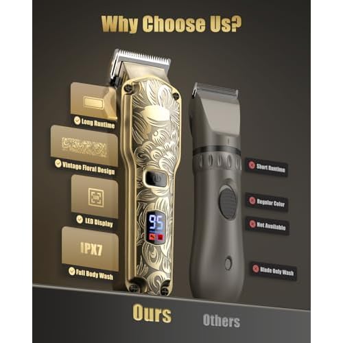 Jack & Rose Cordless Hair Clippers, Mens Hair Clippers, Wireless Clippers for Men, Barber kit Professional Clippers for Men