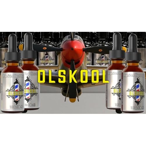 Olskool Beard & Face Oil for Men with Prickly Pear, Jojoba, Argan & More ? Premium Beard Care ? Deep Hydration & Beard Conditioning ? Premium Beard Oil for Growth & Skin Care ? Made in the USA 1oz