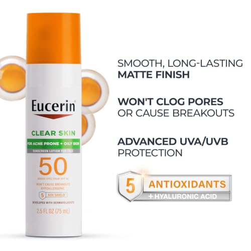 Eucerin Clear Skin Face Sunscreen SPF 50, 2.5 FL OZ
