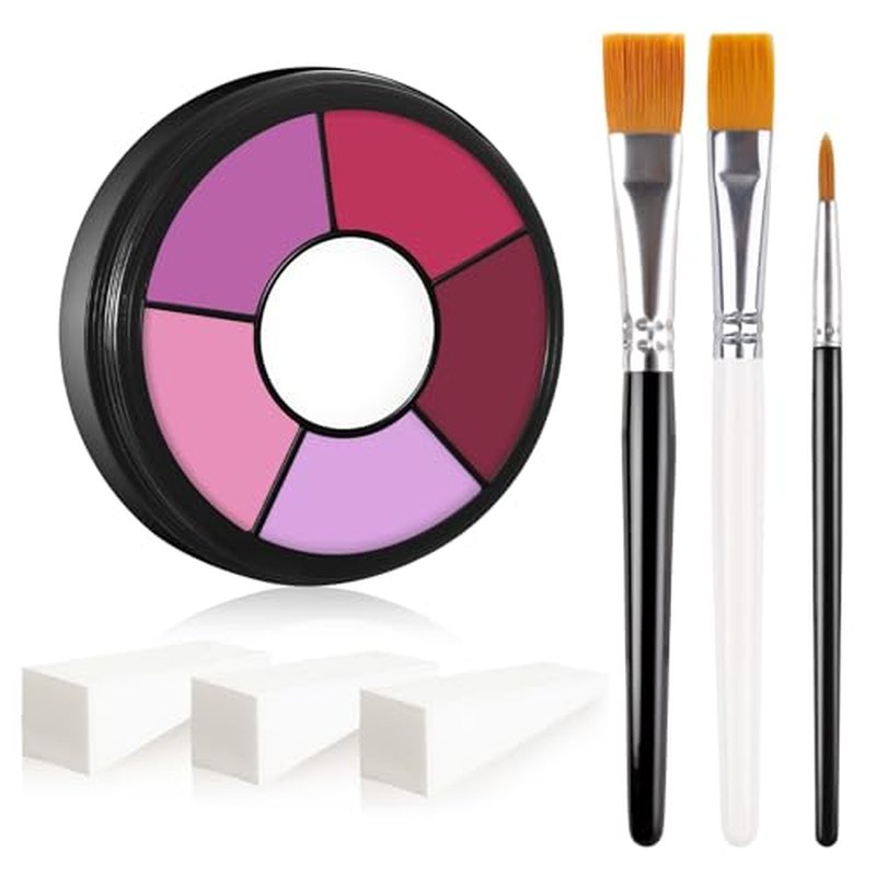 BOBISUKA Pink Cream Face & Body Paint Palette Kit with Brushes