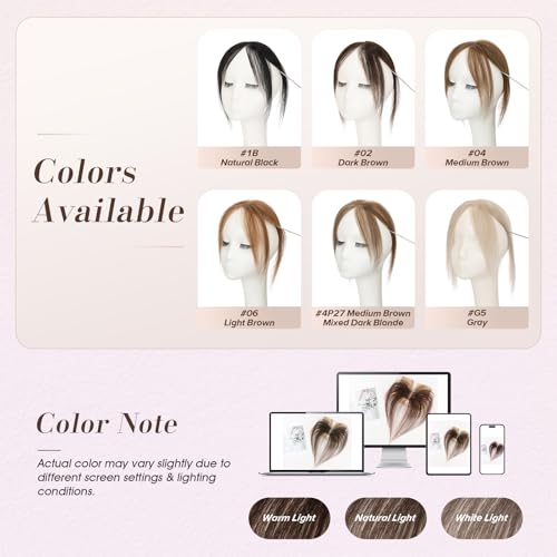 Clip-In Curtain Bangs - 100% Real Human Hair, Lightweight 9g
