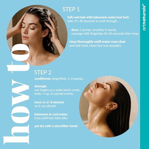 Artnaturals Biotin Rice Water Shampoo & Conditioner Set - 16 Fl Oz
