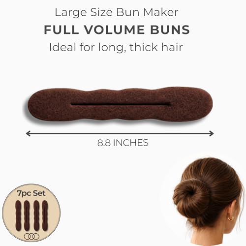 Styla Hair Foam Bun Maker - 4 Pack Large Brown Sponge Shaper