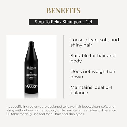 Salerm - 2-in-1 Shampoo and Gel - Stop To Relax Homme Barber Line - 1000 ml - for All Hair and Skin Types - Freshness and Relaxing Aroma - Daily Use - Gentle Cleansing