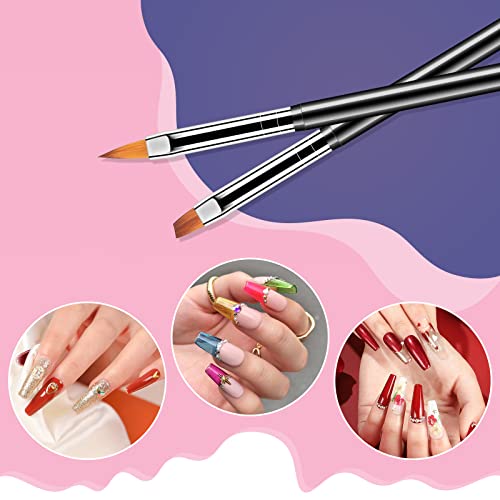 Artdone Nail Art Dotting Tools Set - Black Double-Ended Brushes Kit for Gel Polish